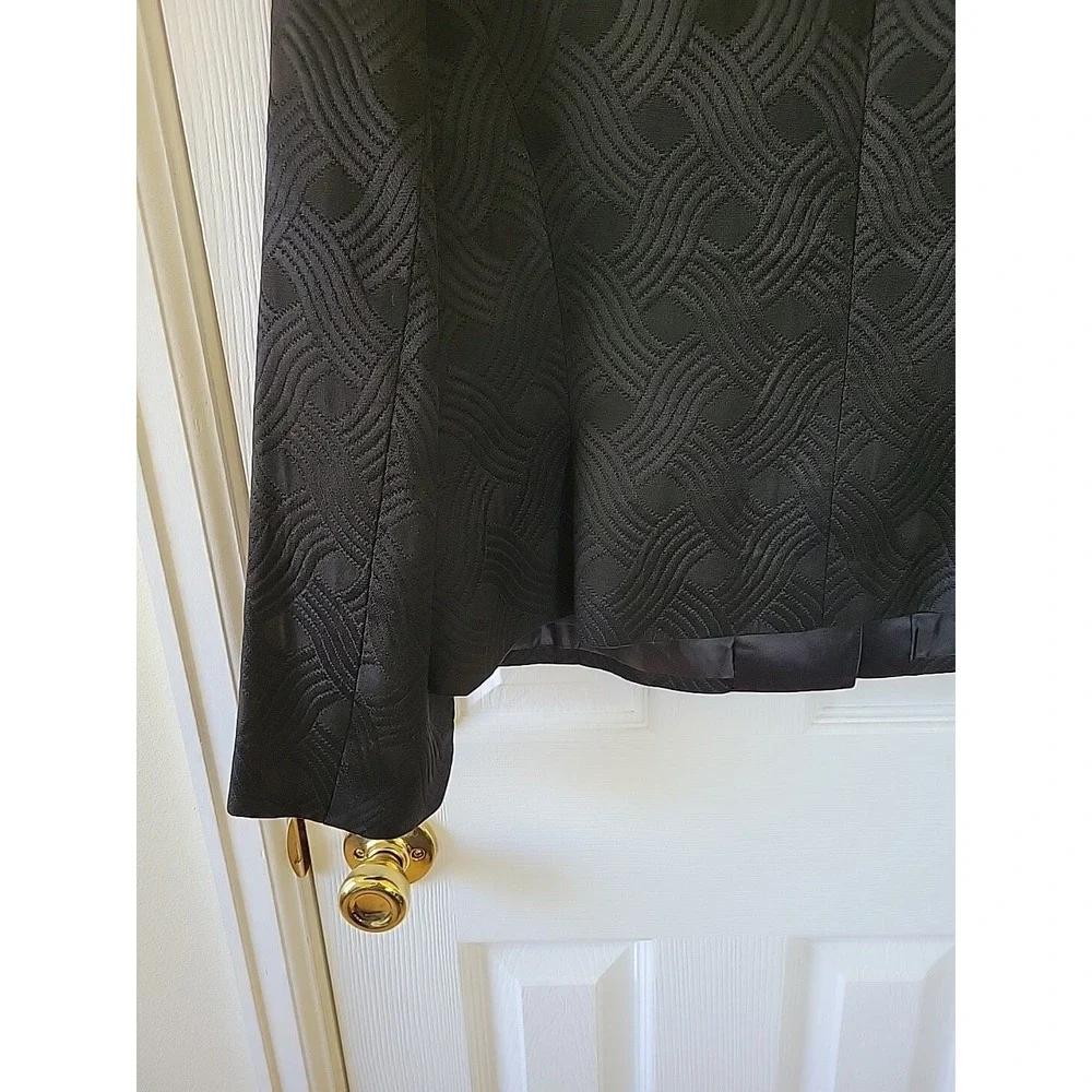 Kasper Jacket Blazer Size 16‎ Black Long Sleeve 4 Button Lined Quilted Business